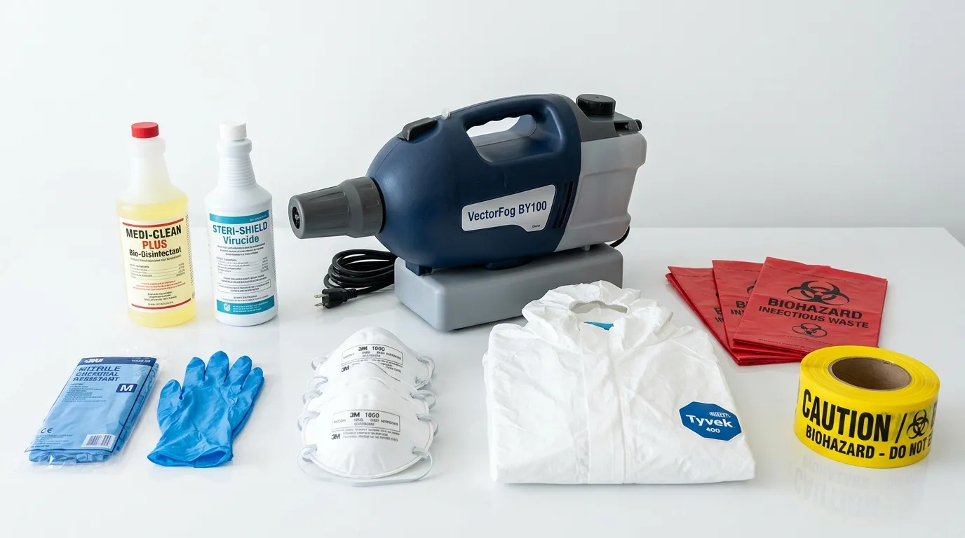 Professional biohazard remediation crew working in River Edge